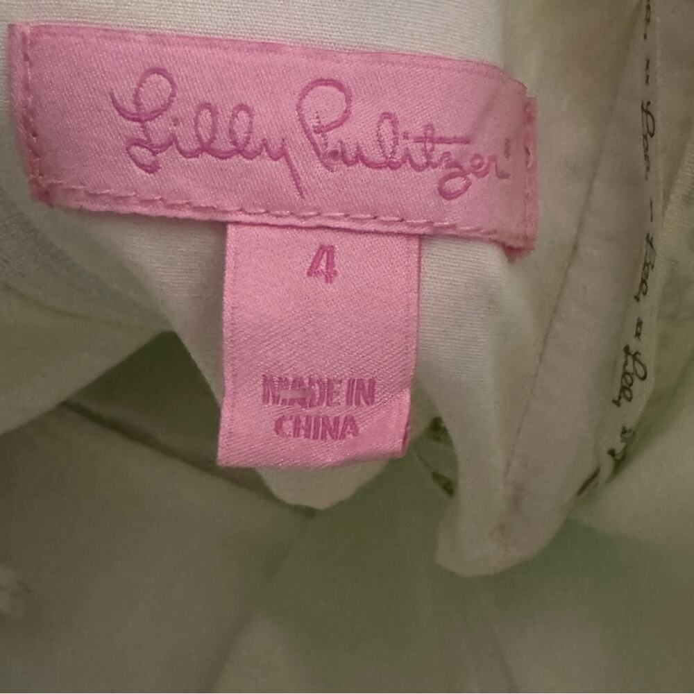 Lilly Pulitzer Richelle Strapless Dress Green Pink Size 4 - Picture 8 of 9